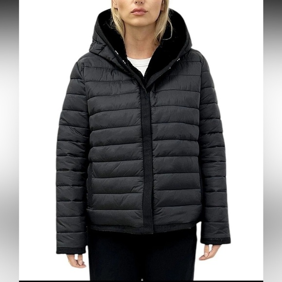 Rebecca Minkoff Jackets & Blazers - NWT Rebecca Minkoff Black Reversible Faux Fur Hooded Puffer Jacket Size M Medium